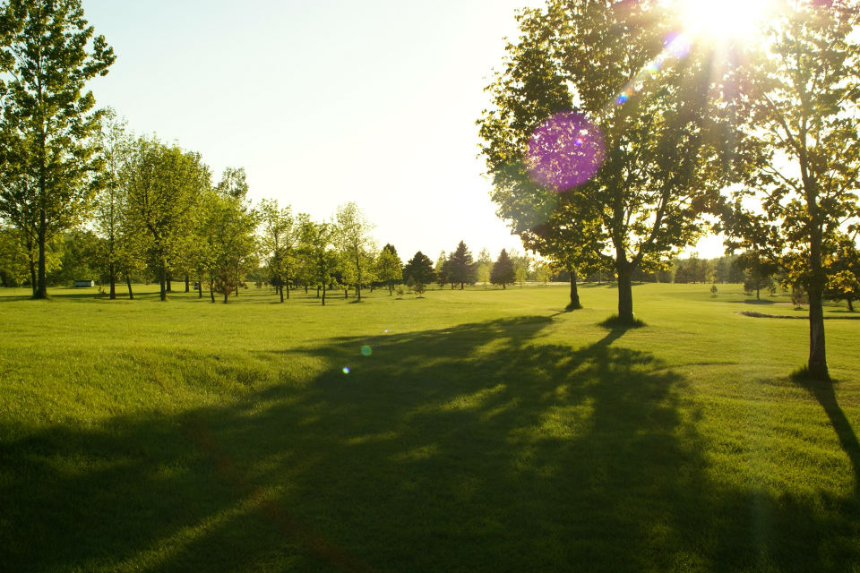 Sunny fairway at Prairie View Community Golf Course